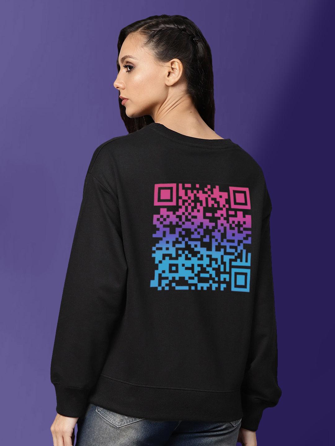 Custom OR-CODE OverSized T-Shirt & Swatshirt - Personalized QR Code Tees & Sweatshirt