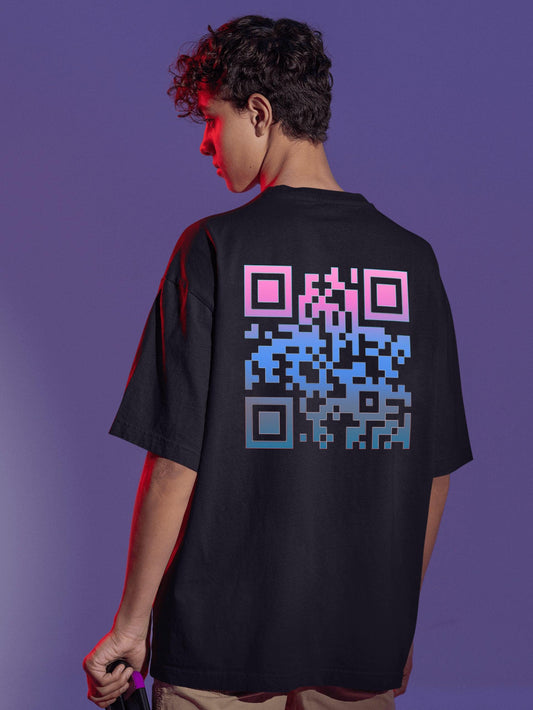 Custom OR-CODE OverSized T-Shirt & Swatshirt - Personalized QR Code Tees & Sweatshirt