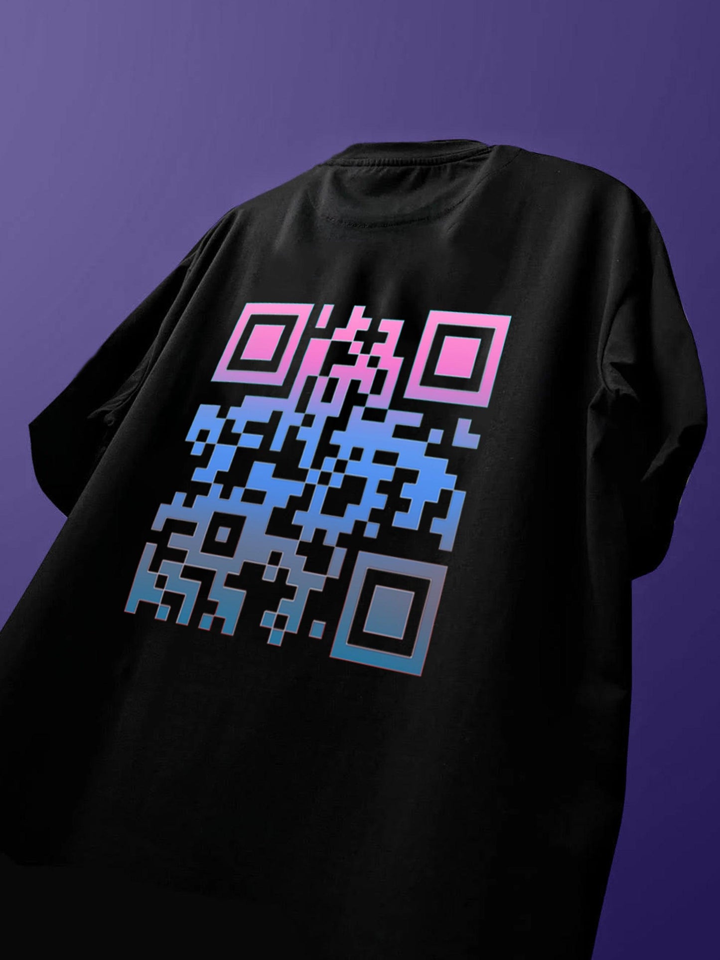 Custom OR-CODE OverSized T-Shirt & Swatshirt - Personalized QR Code Tees & Sweatshirt