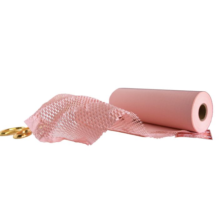 Pink Honeycomb Packing Paper 12.5" x 210 ft - kraft (2 rolls)