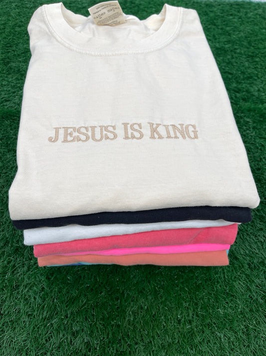 Jesus is King embroidered T-shirt