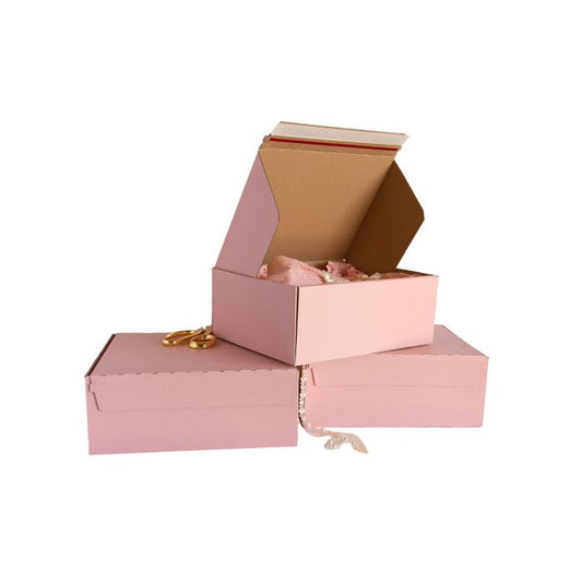 10x8x4 Pink Self Seal Folding Boxes